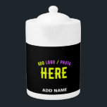 STYLISH MODERN CUSTOMIZABLE BLACK VERIFIED BRANDED TEAPOT<br><div class="desc">THIS IS A DESIGN FITTING FOR CUSTOMERS.YOU CAN CHANGE, RESIZE OR ADD LOGO, PHOTO, TEXT AND COLOURS THE WAY YOU LIKE.THANK YOU.</div>