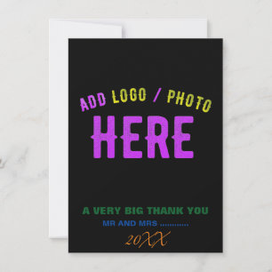 STYLISH MODERN CUSTOMIZABLE BLACK VERIFIED BRANDED THANK YOU CARD