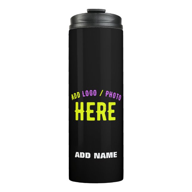 STYLISH MODERN CUSTOMIZABLE BLACK VERIFIED BRANDED THERMAL TUMBLER (Front)