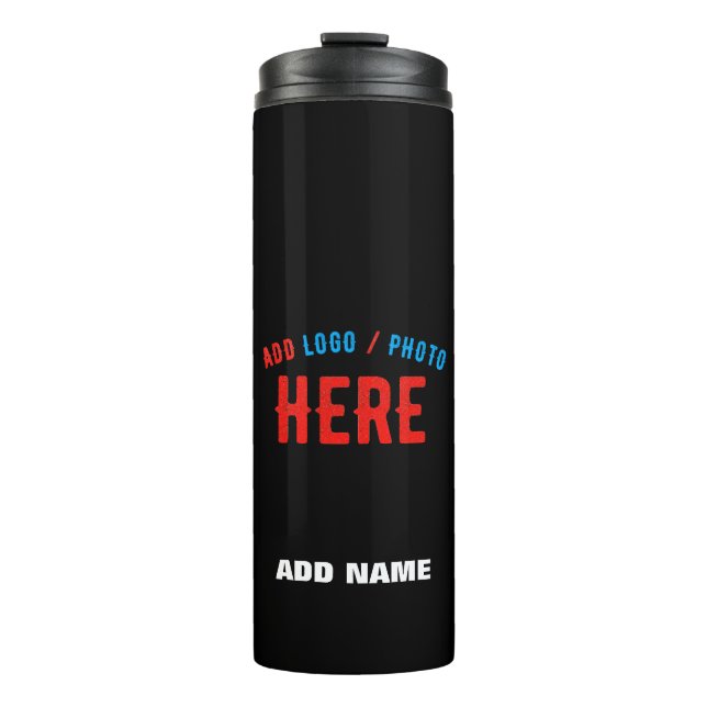STYLISH MODERN CUSTOMIZABLE BLACK VERIFIED BRANDED THERMAL TUMBLER (Front)