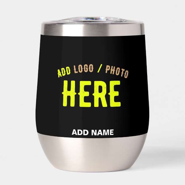 STYLISH MODERN CUSTOMIZABLE BLACK VERIFIED BRANDED THERMAL WINE TUMBLER (Front)