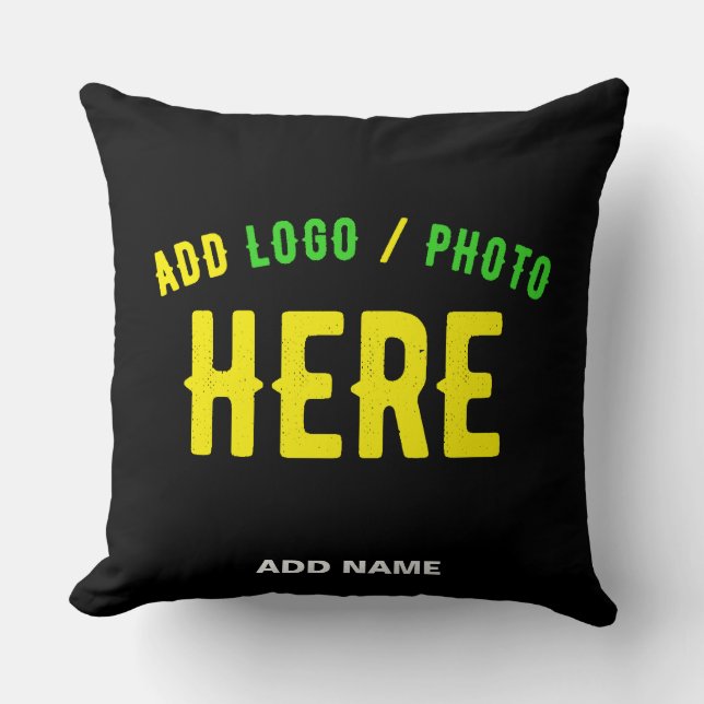 STYLISH MODERN CUSTOMIZABLE BLACK VERIFIED BRANDED THROW PILLOW (Front)