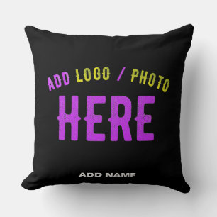 STYLISH MODERN CUSTOMIZABLE BLACK VERIFIED BRANDED THROW PILLOW