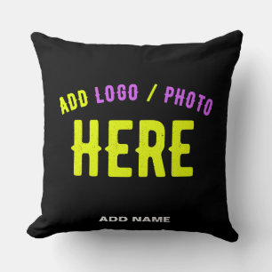 STYLISH MODERN CUSTOMIZABLE BLACK VERIFIED BRANDED THROW PILLOW