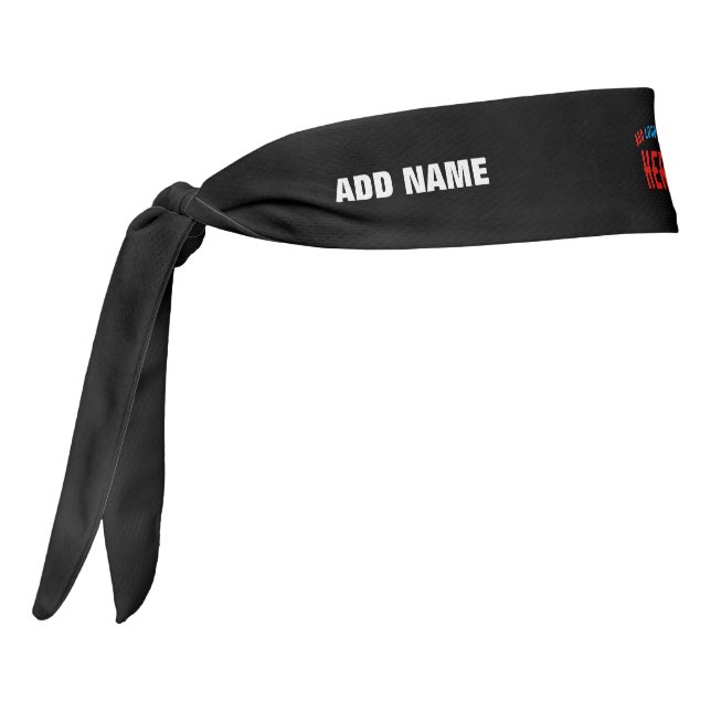 STYLISH MODERN CUSTOMIZABLE BLACK VERIFIED BRANDED TIE HEADBAND (Rotate 270)