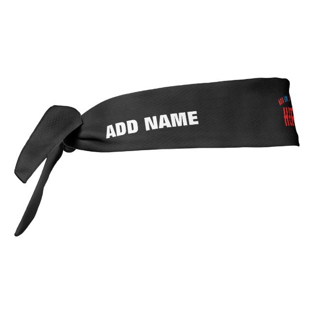 STYLISH MODERN CUSTOMIZABLE BLACK VERIFIED BRANDED TIE HEADBAND (Rotate 270)
