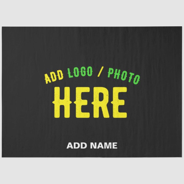 STYLISH MODERN CUSTOMIZABLE BLACK VERIFIED BRANDED TISSUE PAPER (Front)