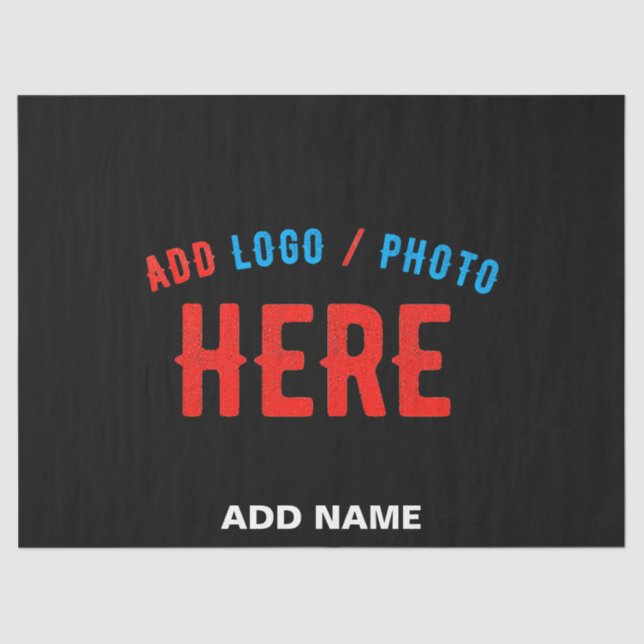 STYLISH MODERN CUSTOMIZABLE BLACK VERIFIED BRANDED TISSUE PAPER (Front)