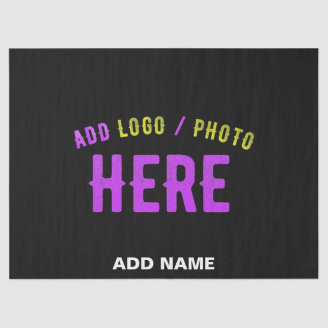 STYLISH MODERN CUSTOMIZABLE BLACK VERIFIED BRANDED TISSUE PAPER (Front)