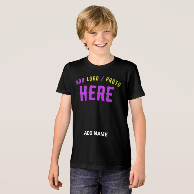 STYLISH MODERN CUSTOMIZABLE BLACK VERIFIED BRANDED Tri-Blend SHIRT (Front Full)