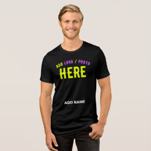 STYLISH MODERN CUSTOMIZABLE BLACK VERIFIED BRANDED Tri-Blend SHIRT