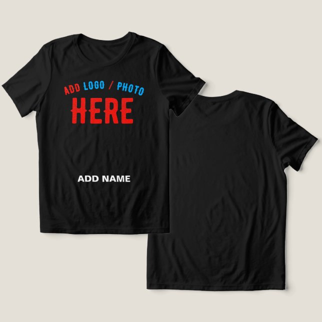 STYLISH MODERN CUSTOMIZABLE BLACK VERIFIED BRANDED Tri-Blend SHIRT (Design Front & Back)