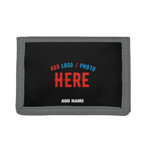 STYLISH MODERN CUSTOMIZABLE BLACK VERIFIED BRANDED TRI-FOLD WALLET