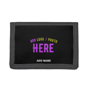 STYLISH MODERN CUSTOMIZABLE BLACK VERIFIED BRANDED TRI-FOLD WALLET
