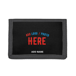STYLISH MODERN CUSTOMIZABLE BLACK VERIFIED BRANDED TRI-FOLD WALLET