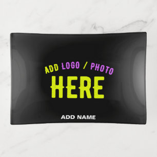 STYLISH MODERN CUSTOMIZABLE BLACK VERIFIED BRANDED TRINKET TRAY