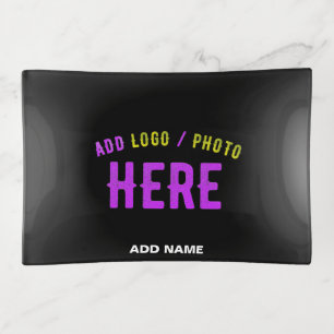 STYLISH MODERN CUSTOMIZABLE BLACK VERIFIED BRANDED TRINKET TRAY
