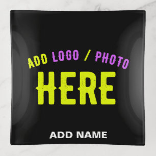 STYLISH MODERN CUSTOMIZABLE BLACK VERIFIED BRANDED TRINKET TRAY