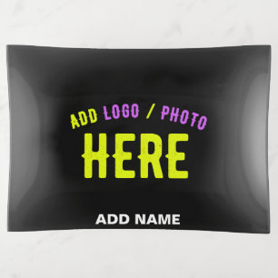 STYLISH MODERN CUSTOMIZABLE BLACK VERIFIED BRANDED TRINKET TRAY