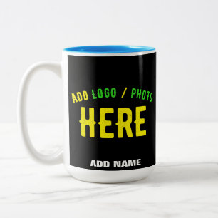 STYLISH MODERN CUSTOMIZABLE BLACK VERIFIED BRANDED Two-Tone COFFEE MUG