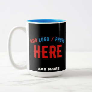 STYLISH MODERN CUSTOMIZABLE BLACK VERIFIED BRANDED Two-Tone COFFEE MUG