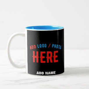 STYLISH MODERN CUSTOMIZABLE BLACK VERIFIED BRANDED Two-Tone COFFEE MUG