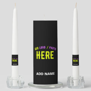 STYLISH MODERN CUSTOMIZABLE BLACK VERIFIED BRANDED UNITY CANDLE SET
