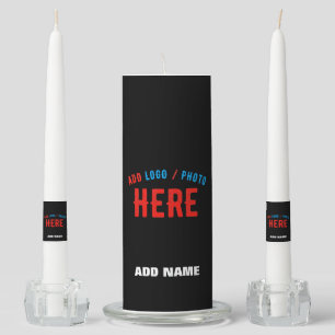 STYLISH MODERN CUSTOMIZABLE BLACK VERIFIED BRANDED UNITY CANDLE SET