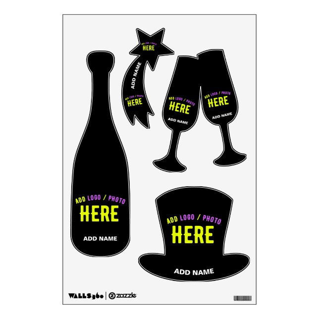 STYLISH MODERN CUSTOMIZABLE BLACK VERIFIED BRANDED WALL DECAL (Front)