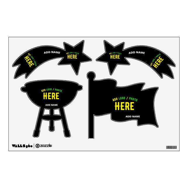 STYLISH MODERN CUSTOMIZABLE BLACK VERIFIED BRANDED WALL DECAL (Front)