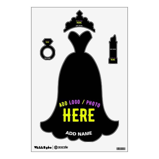 STYLISH MODERN CUSTOMIZABLE BLACK VERIFIED BRANDED WALL DECAL (Front)