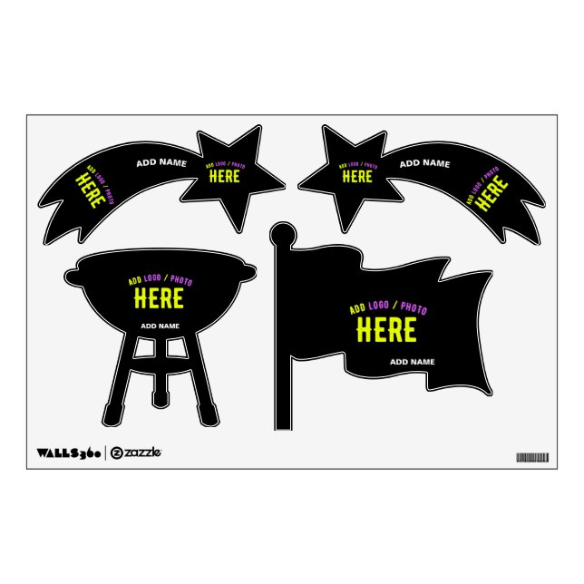 STYLISH MODERN CUSTOMIZABLE BLACK VERIFIED BRANDED WALL DECAL (Front)