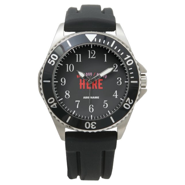 STYLISH MODERN CUSTOMIZABLE BLACK VERIFIED BRANDED WATCH (Front)