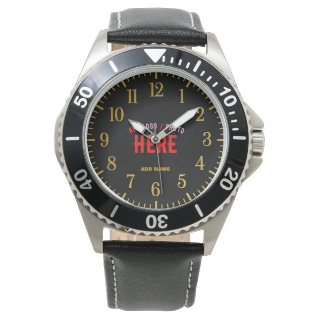 STYLISH MODERN CUSTOMIZABLE BLACK VERIFIED BRANDED WATCH (Front)