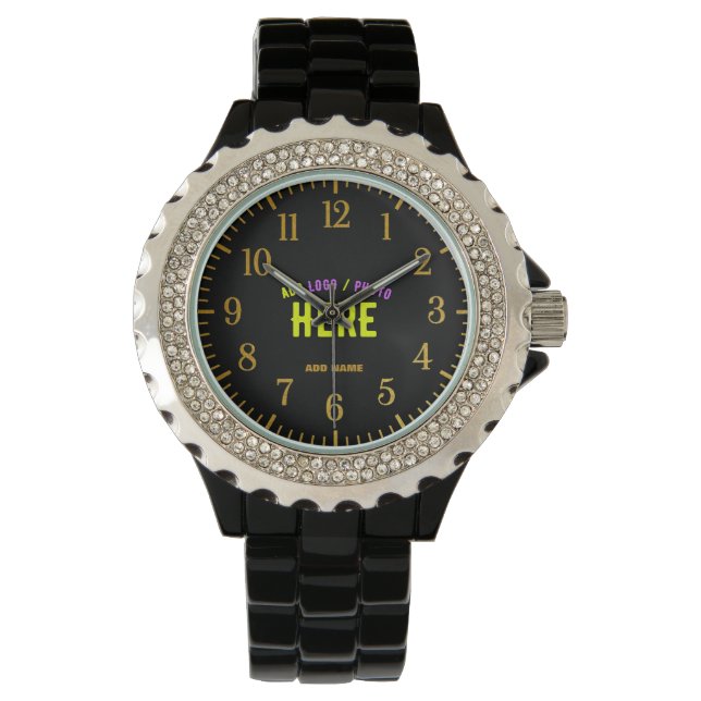 STYLISH MODERN CUSTOMIZABLE BLACK VERIFIED BRANDED WATCH (Front)