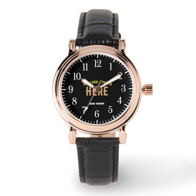 STYLISH MODERN CUSTOMIZABLE BLACK VERIFIED BRANDED WATCH (Front)