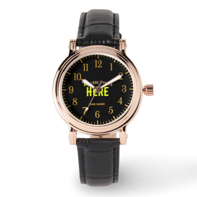 STYLISH MODERN CUSTOMIZABLE BLACK VERIFIED BRANDED WATCH (Front)