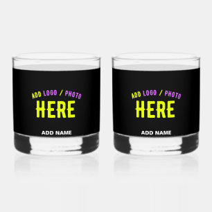 STYLISH MODERN CUSTOMIZABLE BLACK VERIFIED BRANDED WHISKEY GLASS