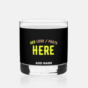 STYLISH MODERN CUSTOMIZABLE BLACK VERIFIED BRANDED WHISKEY GLASS