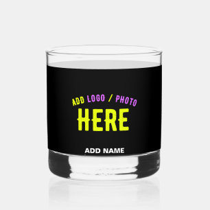 STYLISH MODERN CUSTOMIZABLE BLACK VERIFIED BRANDED WHISKEY GLASS