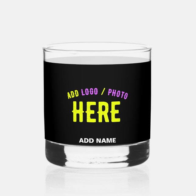 STYLISH MODERN CUSTOMIZABLE BLACK VERIFIED BRANDED WHISKEY GLASS (Front)