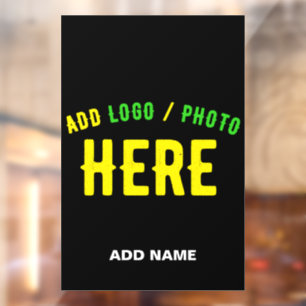 STYLISH MODERN CUSTOMIZABLE BLACK VERIFIED BRANDED WINDOW CLING