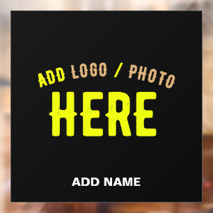 STYLISH MODERN CUSTOMIZABLE BLACK VERIFIED BRANDED WINDOW CLING