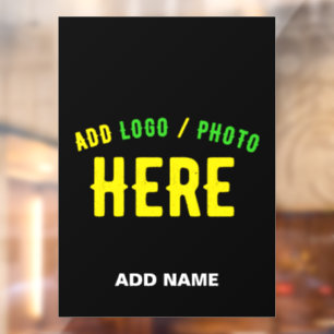 STYLISH MODERN CUSTOMIZABLE BLACK VERIFIED BRANDED WINDOW CLING