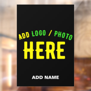 STYLISH MODERN CUSTOMIZABLE BLACK VERIFIED BRANDED WINDOW CLING