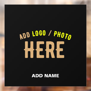 STYLISH MODERN CUSTOMIZABLE BLACK VERIFIED BRANDED WINDOW CLING