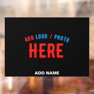 STYLISH MODERN CUSTOMIZABLE BLACK VERIFIED BRANDED WINDOW CLING