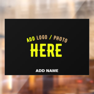 STYLISH MODERN CUSTOMIZABLE BLACK VERIFIED BRANDED WINDOW CLING