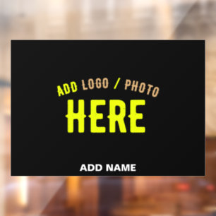 STYLISH MODERN CUSTOMIZABLE BLACK VERIFIED BRANDED WINDOW CLING