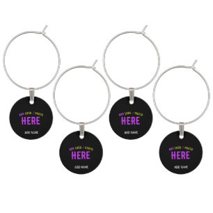 STYLISH MODERN CUSTOMIZABLE BLACK VERIFIED BRANDED WINE CHARM